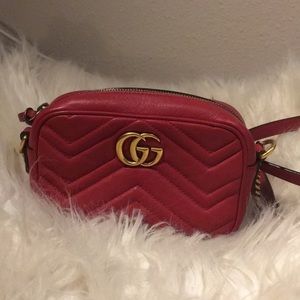 “Gucci” Red leather small crossbody